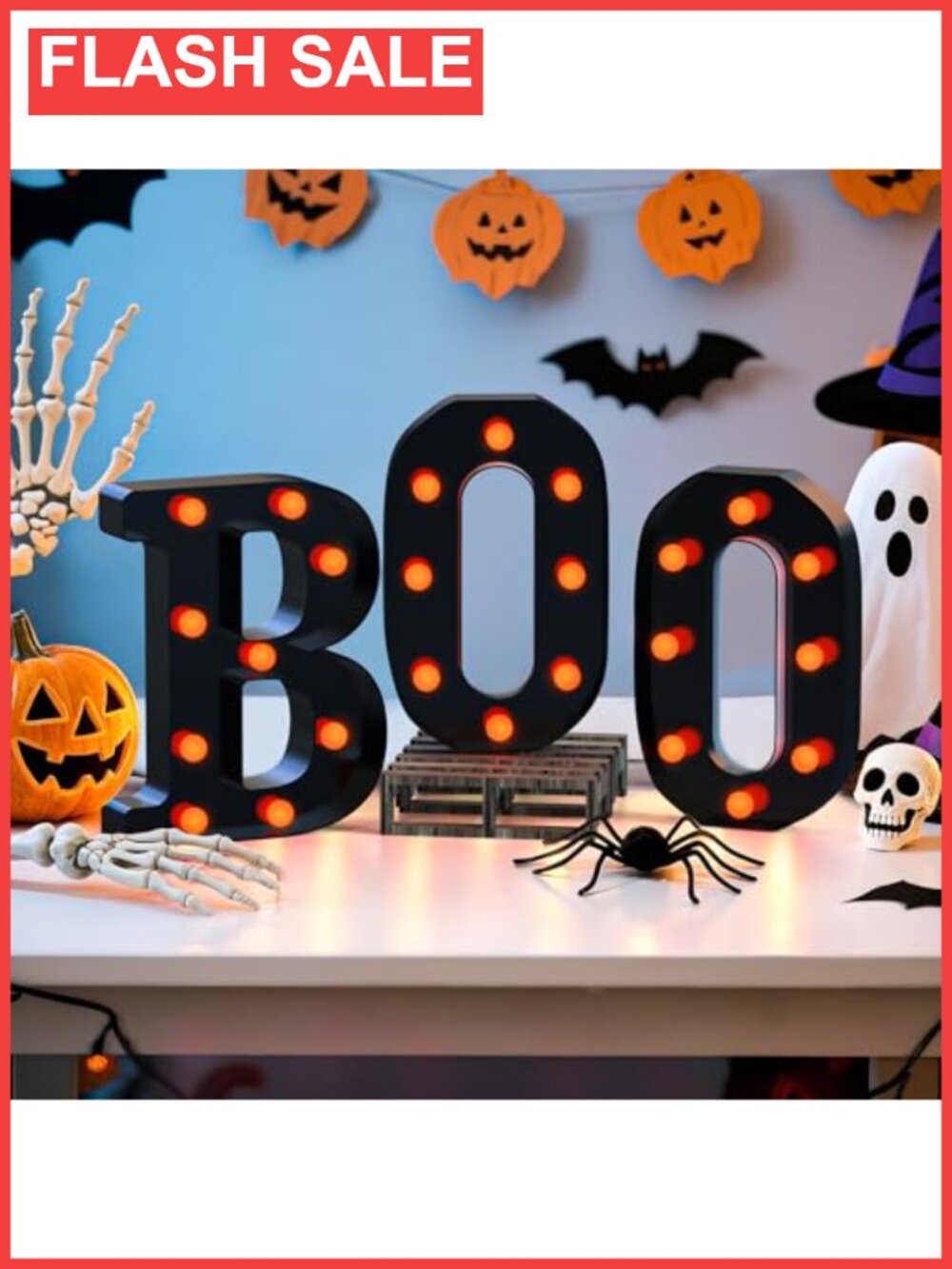 Halloween Marquee Light Up BOO Letters LED Decorative Sign Set